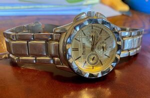 Women's 40mm Decree Watch, Silver Tone with Gold Tone Face, Thick Case